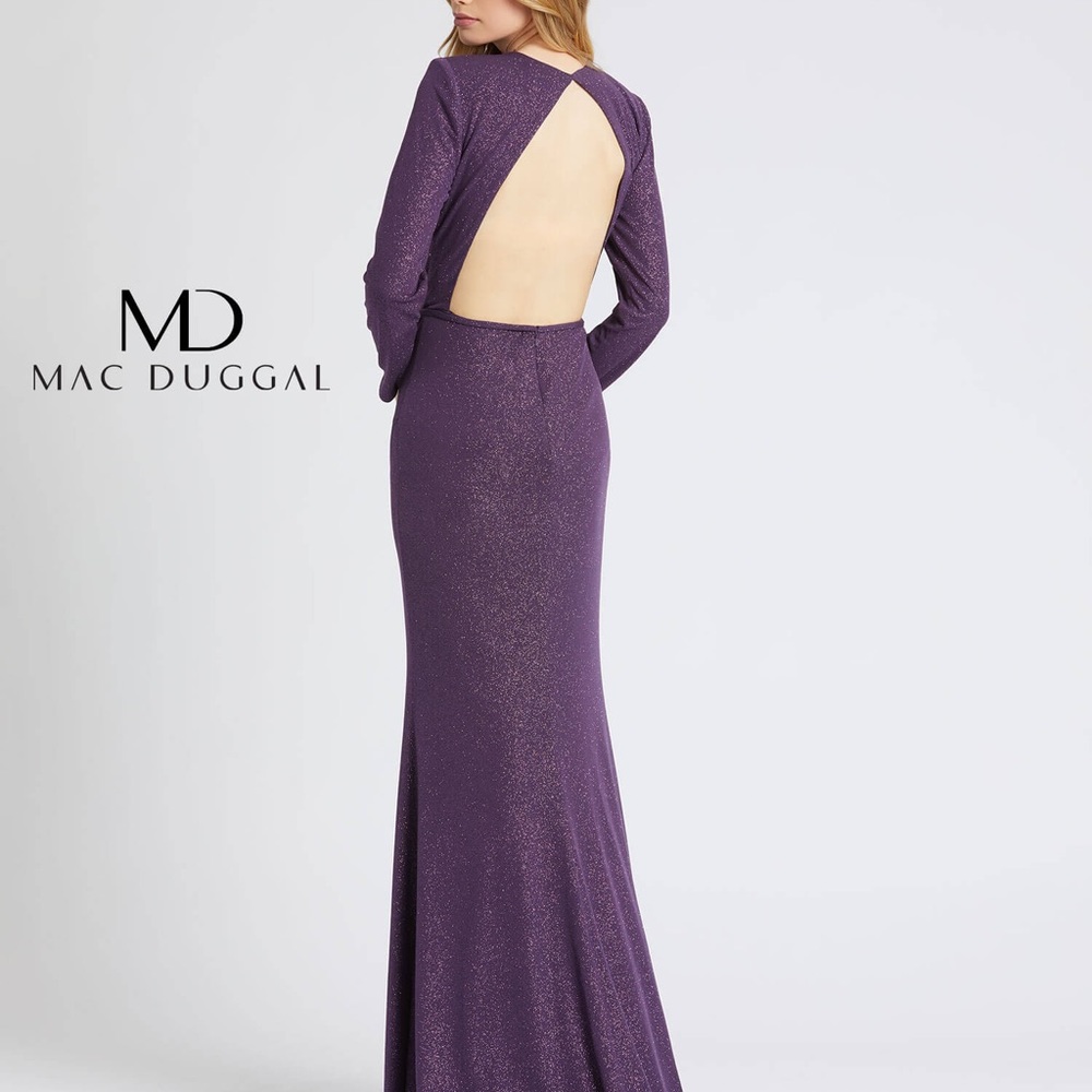 NWT purple sparkly stretch Mac Duggal sz 2